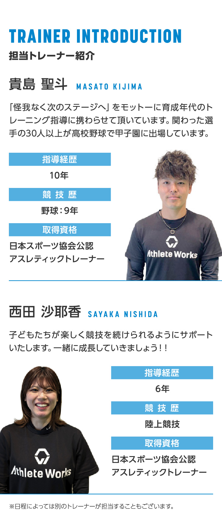 トレーナー情報