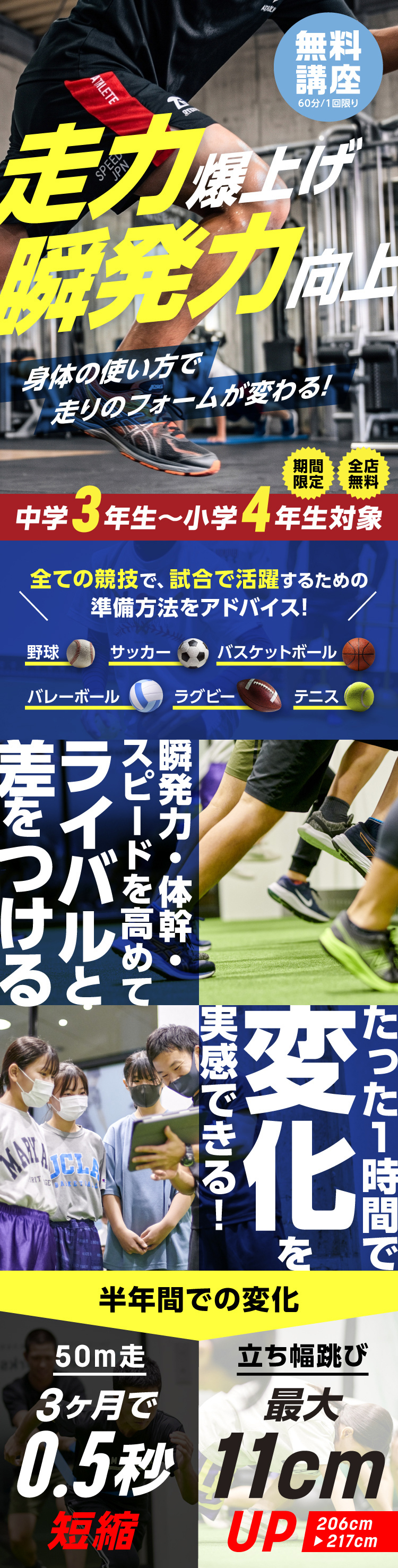 【無料講座】走力改善スタートダッシュ&スピードUP!